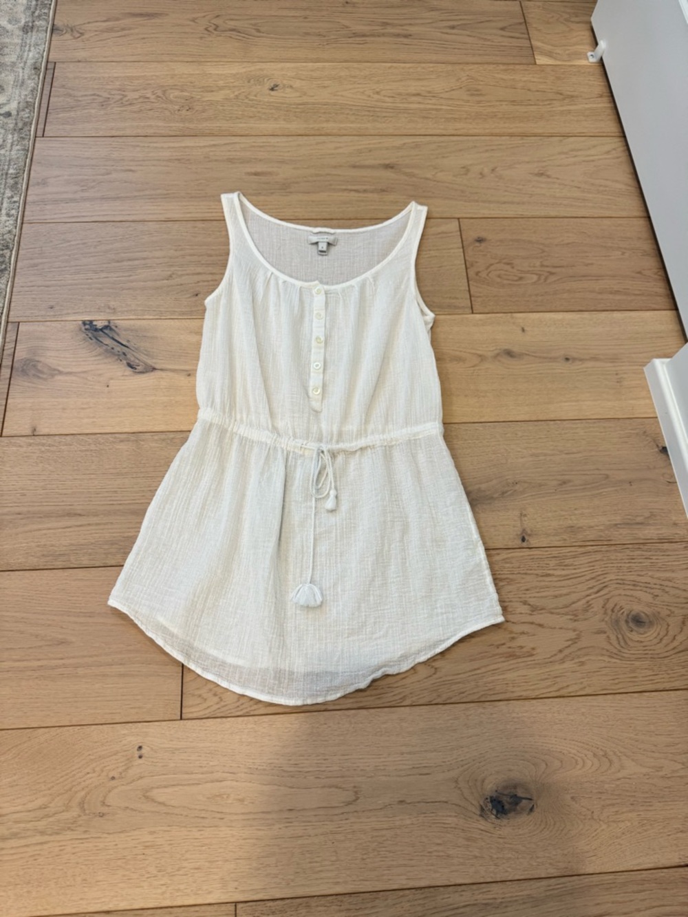 JCrew Lightweight Off-White Sheer Gauze Swim Coverup Tunic Dress